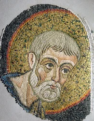 Johannes der Täufer: Fragment eines Mosaiks aus der Basilica Ursiana, der ehemaligen Kathedrale von Ravenna